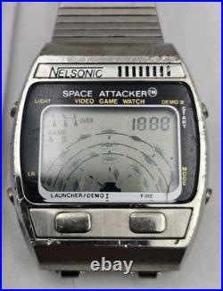 Nelsonic Space Attacker 1981 Game Watch Is Working but For Parts Or Repair