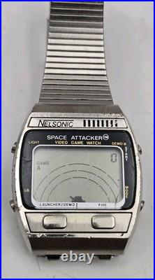 Nelsonic Space Attacker 1981 Game Watch Is Working but For Parts Or Repair