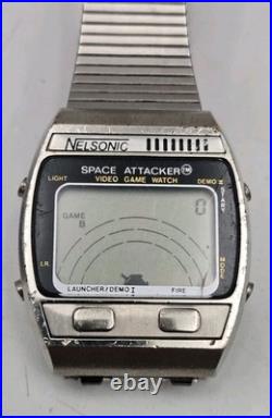 Nelsonic Space Attacker 1981 Game Watch Is Working but For Parts Or Repair