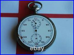 Nice Vintage Meylan 11J Chronograph Pocket Watch - For Repair /Parts