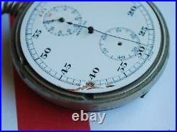 Nice Vintage Meylan 11J Chronograph Pocket Watch - For Repair /Parts