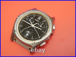 Non Working Ebel Steel Classic Wave Chronograph Watch Part For Repair Project