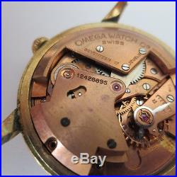 Omega Automatic 14 Kt Gold Filled Cal 342 Mens Watch For Repair Or Parts