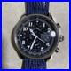 ORIS MORGAN Automatic Chronograph Watch Blue Leather Band FOR REPAIR / PARTS