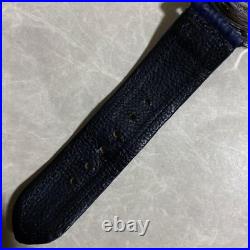 ORIS MORGAN Automatic Chronograph Watch Blue Leather Band FOR REPAIR / PARTS