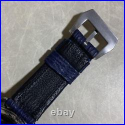 ORIS MORGAN Automatic Chronograph Watch Blue Leather Band FOR REPAIR / PARTS