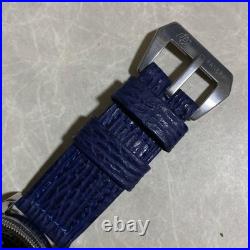ORIS MORGAN Automatic Chronograph Watch Blue Leather Band FOR REPAIR / PARTS