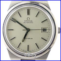 Omega Automatic Geneve White Dial Stainless Steel Mens Watch For Parts/repairs