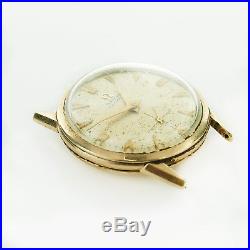 Omega Automatic Gold Dial 10k Gold Filled Watch Head As Is For Parts Or Repairs