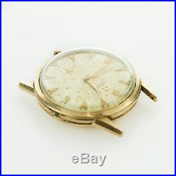 Omega Automatic Gold Dial 10k Gold Filled Watch Head As Is For Parts Or Repairs