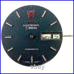 Omega Electronic 300hz Watch Dial And Movement For Parts Or Repairs