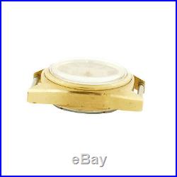 Omega Geneve Megaquartz 32khz Gold Dial Gold Plated Watch Head For Parts/repairs