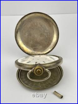 Omega Silver 0.800 Pocket Watch Case 1900, 51.4mm Engraved Repair Parts (623) Omega Silver 0.800 Pocket Watch Case 1900, 51.4mm Engraved Repair Parts (623)