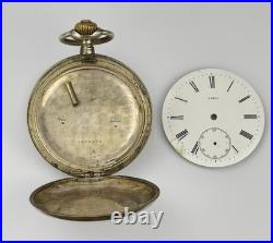 Omega Silver 0.800 Pocket Watch Case 1900, 51.4mm Engraved Repair Parts (623) Omega Silver 0.800 Pocket Watch Case 1900, 51.4mm Engraved Repair Parts (623)