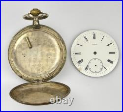 Omega Silver 0.800 Pocket Watch Case 1900, 51.4mm Engraved Repair Parts (623) Omega Silver 0.800 Pocket Watch Case 1900, 51.4mm Engraved Repair Parts (623)