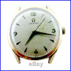 Omega Vintage Ivory Dial 14kt Gold Filled Watch Head For Parts Or Repairs