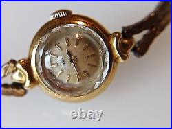 Omega Women's 18K Yellow Gold Case 17J 212 Wind-up Watch For Parts Or Repair
