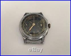 Original ANGELUS Black Military WWII Chromograph Watch 41's For parts or repair