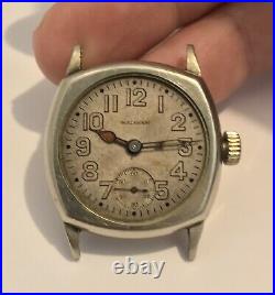 Original WWI US Military Waltham 361 3/0 14K RGP Trench Watch (Parts or Repair)