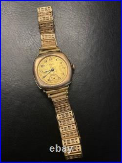 PARTS REPAIR Gold FILLED Elgin 428 6/0s 15j with STURDY Art Deco 14K GF Bracelet