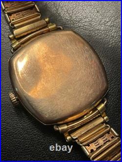 PARTS REPAIR Gold FILLED Elgin 428 6/0s 15j with STURDY Art Deco 14K GF Bracelet