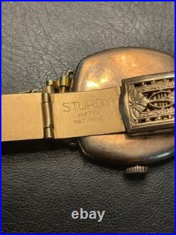 PARTS REPAIR Gold FILLED Elgin 428 6/0s 15j with STURDY Art Deco 14K GF Bracelet