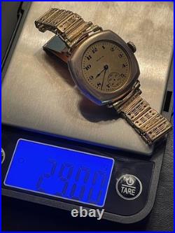 PARTS REPAIR Gold FILLED Elgin 428 6/0s 15j with STURDY Art Deco 14K GF Bracelet