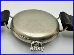 PATRIA (Early Omega) WWI Era Trench Watch 4 Parts Or Repair 34mm Porcelain Dial