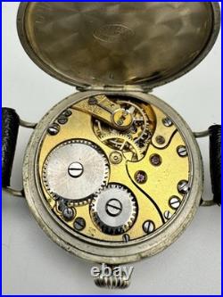 PATRIA (Early Omega) WWI Era Trench Watch 4 Parts Or Repair 34mm Porcelain Dial
