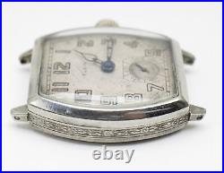 Parts / Repair 1928 Elgin Tonneau Art Deco Watch 7j Military Style Dial 462