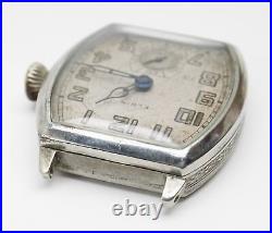 Parts / Repair 1928 Elgin Tonneau Art Deco Watch 7j Military Style Dial 462