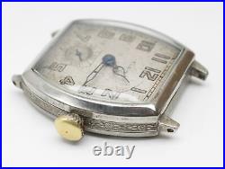 Parts / Repair 1928 Elgin Tonneau Art Deco Watch 7j Military Style Dial 462