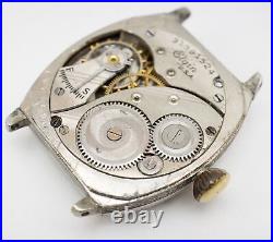 Parts / Repair 1928 Elgin Tonneau Art Deco Watch 7j Military Style Dial 462