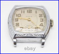 Parts / Repair 1932 Elgin Tonneau Art Deco Watch 7j Grade 482 Mdl 1