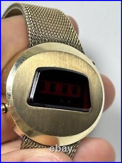 Parts/Repair Rare Jaeger Lecoultre 10k GF Master Quartz LED Watch