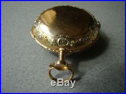 Parts/Repair Swiss VergeFusee 18kTricolor Gold With Rose Cut Diamonds Pocket Watch