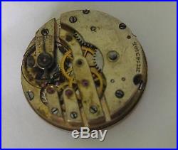 Patek Philippe Swiss Pocket Watch Movement Stem At 3 For Repair Or Parts