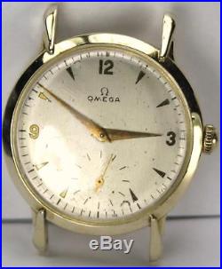 RARE 1947 Gents Omega Gold Filled 15j Watch 34mm NOT RUNNING for Parts/Repair