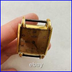 RARE ENICAR WATCH SQUARE PARTS/REPAIR Military Vtg Wrist Swiss Old 17 jewels