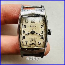 RARE Parts/REPAIR DOXA Military Art Deco Square Swiss Vtg Wrist Watch WWI Old