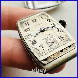 RARE Parts/REPAIR DOXA Military Art Deco Square Swiss Vtg Wrist Watch WWI Old