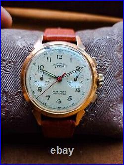 RARE VINTAGE CHRONOGRAPH WATCH TELDA Venus 188 for repairs or parts 38MM