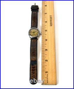 RARE Vintage 1930s Elgin Military Stainless Mechanical Watch FOR PARTS / REPAIR