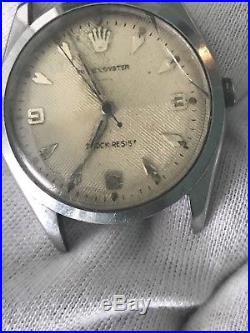 ROLEX OYSTER 6480 Waffle Dial 1958 34mm Men Watch! Parts Or Repair Not Working