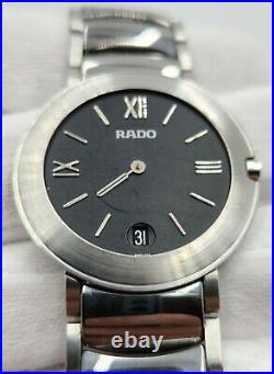 Rado Diastar Men's Silver Tone Quartz Watch FOR PARTS / REPAIR