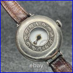 Rare 0.925 Silver Half Hunter Button Case Swiss Watch X Repair/parts From 1920
