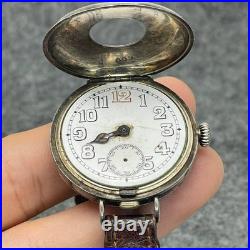 Rare 0.925 Silver Half Hunter Button Case Swiss Watch X Repair/parts From 1920