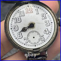 Rare 0.925 Silver Half Hunter Button Case Swiss Watch X Repair/parts From 1920