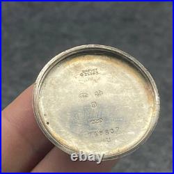 Rare 0.925 Silver Half Hunter Button Case Swiss Watch X Repair/parts From 1920