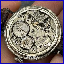 Rare 0.925 Silver Half Hunter Button Case Swiss Watch X Repair/parts From 1920
